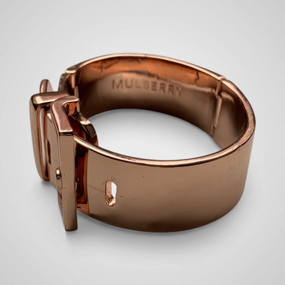 Mulberry Tillie Wide Rose Gold Metal Designer Belt Buckle Bracelet - Picture 2 of 4